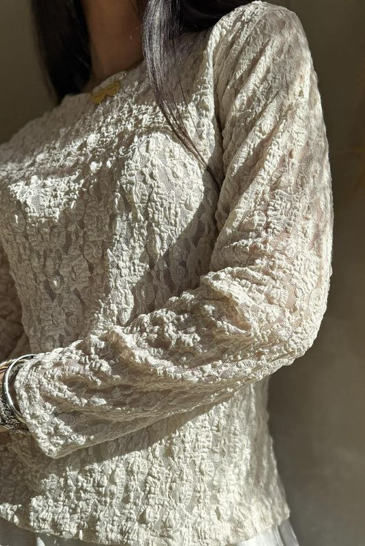 Marlowe Stretch Lace Top Stone